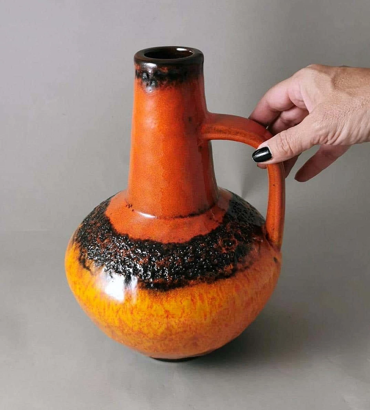 Caraffa in ceramica Fat Lava colorata e smaltata, anni '60 16