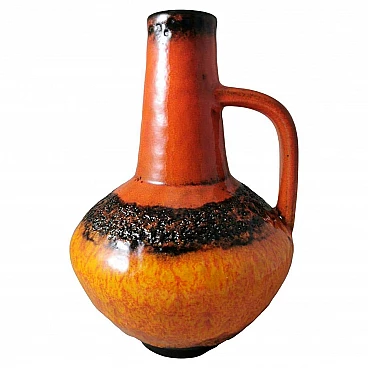 Caraffa in ceramica Fat Lava colorata e smaltata, anni '60
