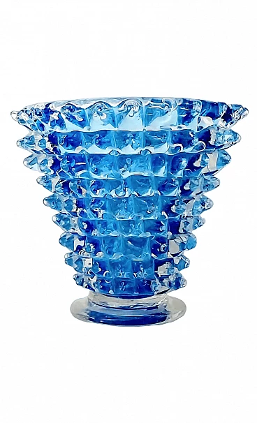 Blue glass vase by Ercole Barovier 1950s
