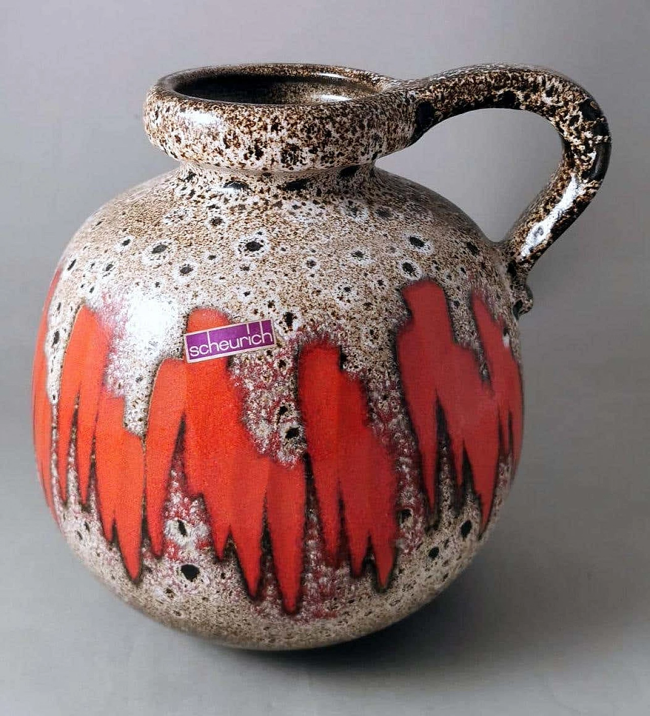 Brocca in ceramica Fat Lava colorata e smaltata di Scheurich, anni '60 1