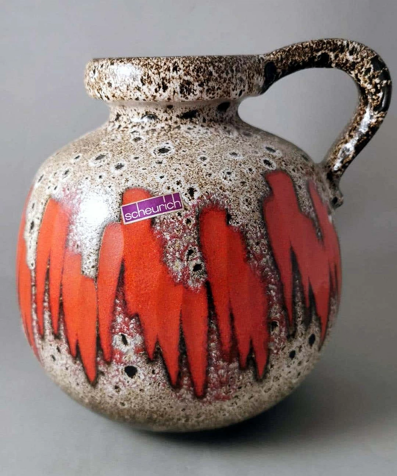 Brocca in ceramica Fat Lava colorata e smaltata di Scheurich, anni '60 2