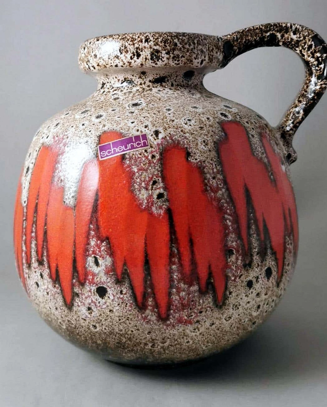 Brocca in ceramica Fat Lava colorata e smaltata di Scheurich, anni '60 3