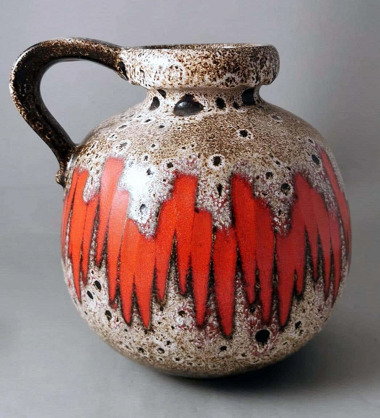 Brocca in ceramica Fat Lava colorata e smaltata di Scheurich, anni '60 5