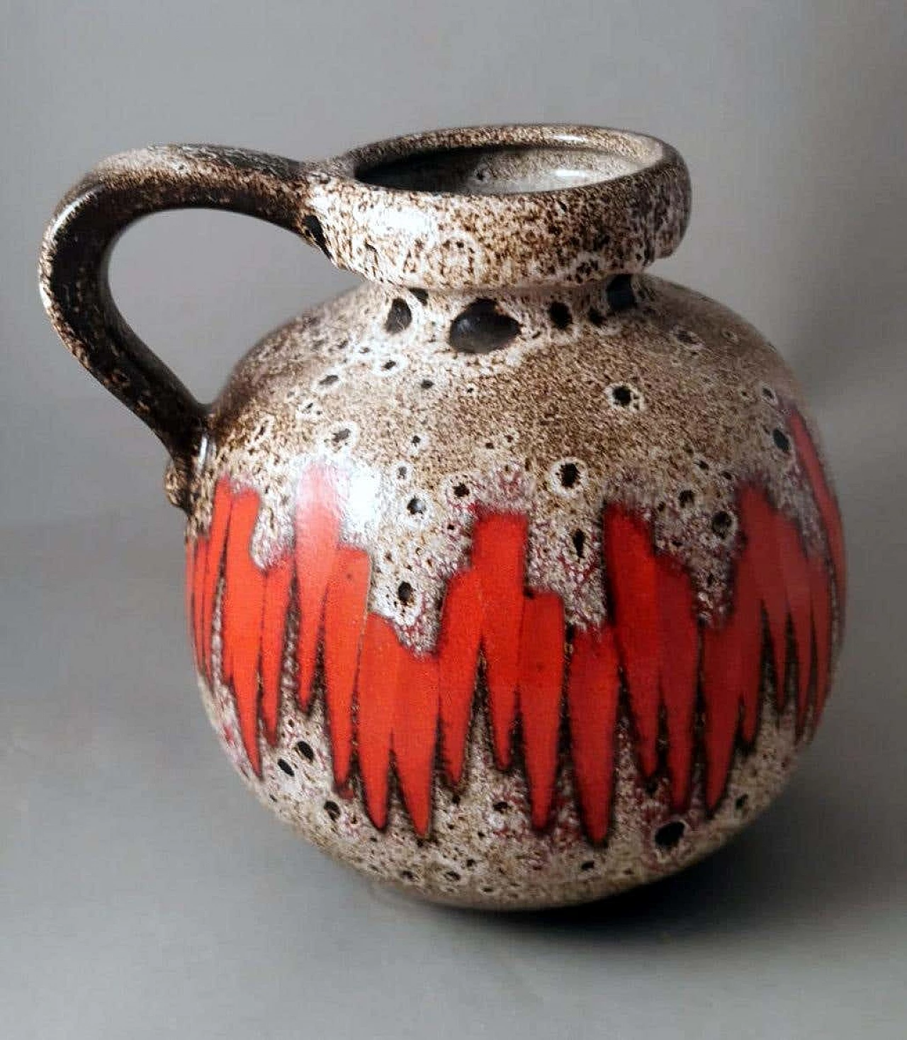 Coloured and glazed Fat Lava ceramic jug by Scheurich, 1960s 6