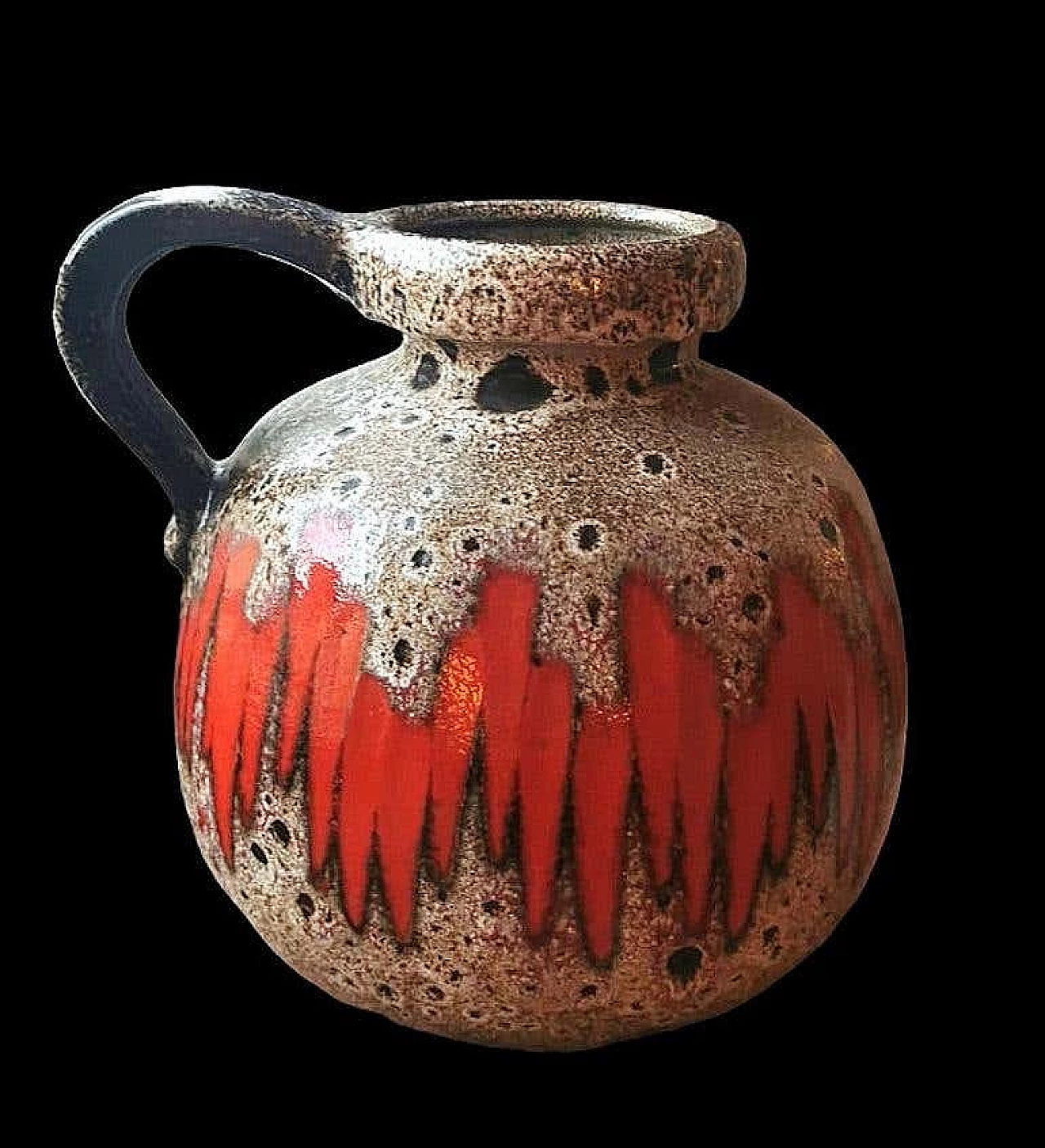 Coloured and glazed Fat Lava ceramic jug by Scheurich, 1960s 7