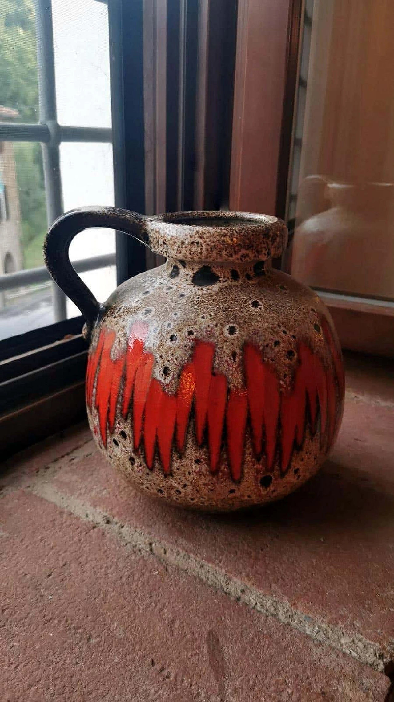 Coloured and glazed Fat Lava ceramic jug by Scheurich, 1960s 15