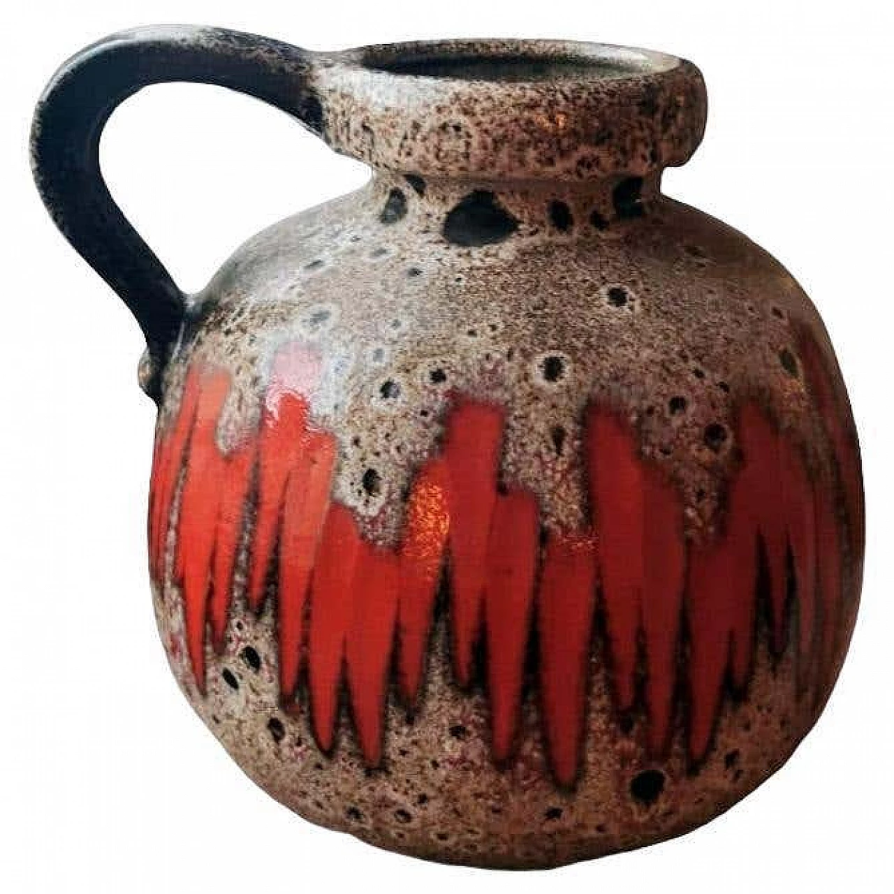 Brocca in ceramica Fat Lava colorata e smaltata di Scheurich, anni '60 19