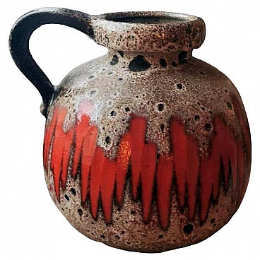 Brocca in ceramica Fat Lava colorata e smaltata di Scheurich, anni '60