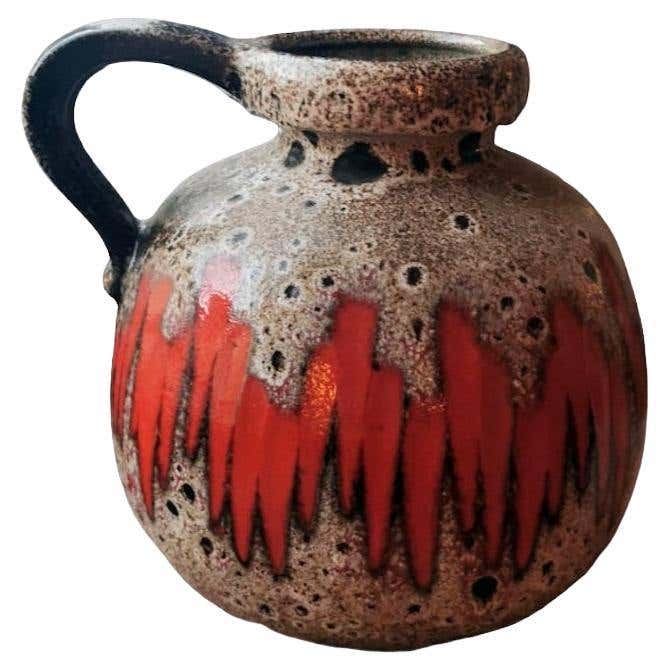 Coloured and glazed Fat Lava ceramic jug by Scheurich, 1960s | intOndo