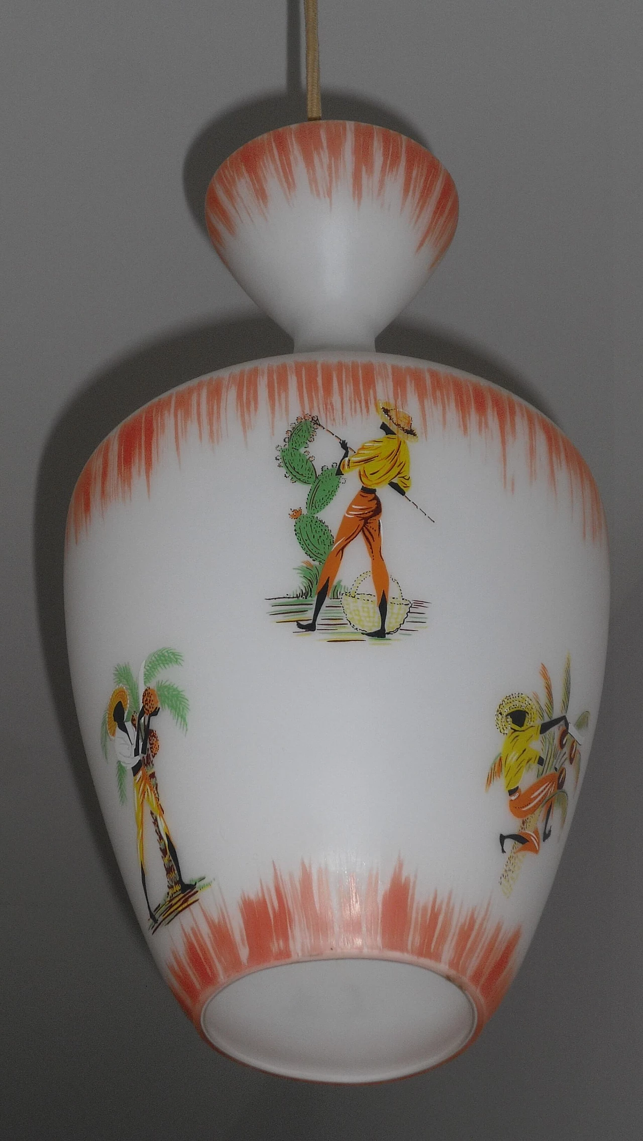 Decorated glass chandelier, 1960s 1