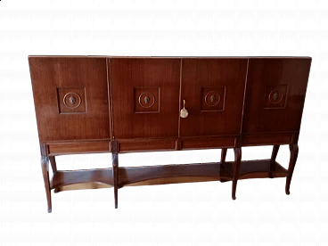 Grande credenza in mogano, con vano bar, di Fratelli Barni anni '50