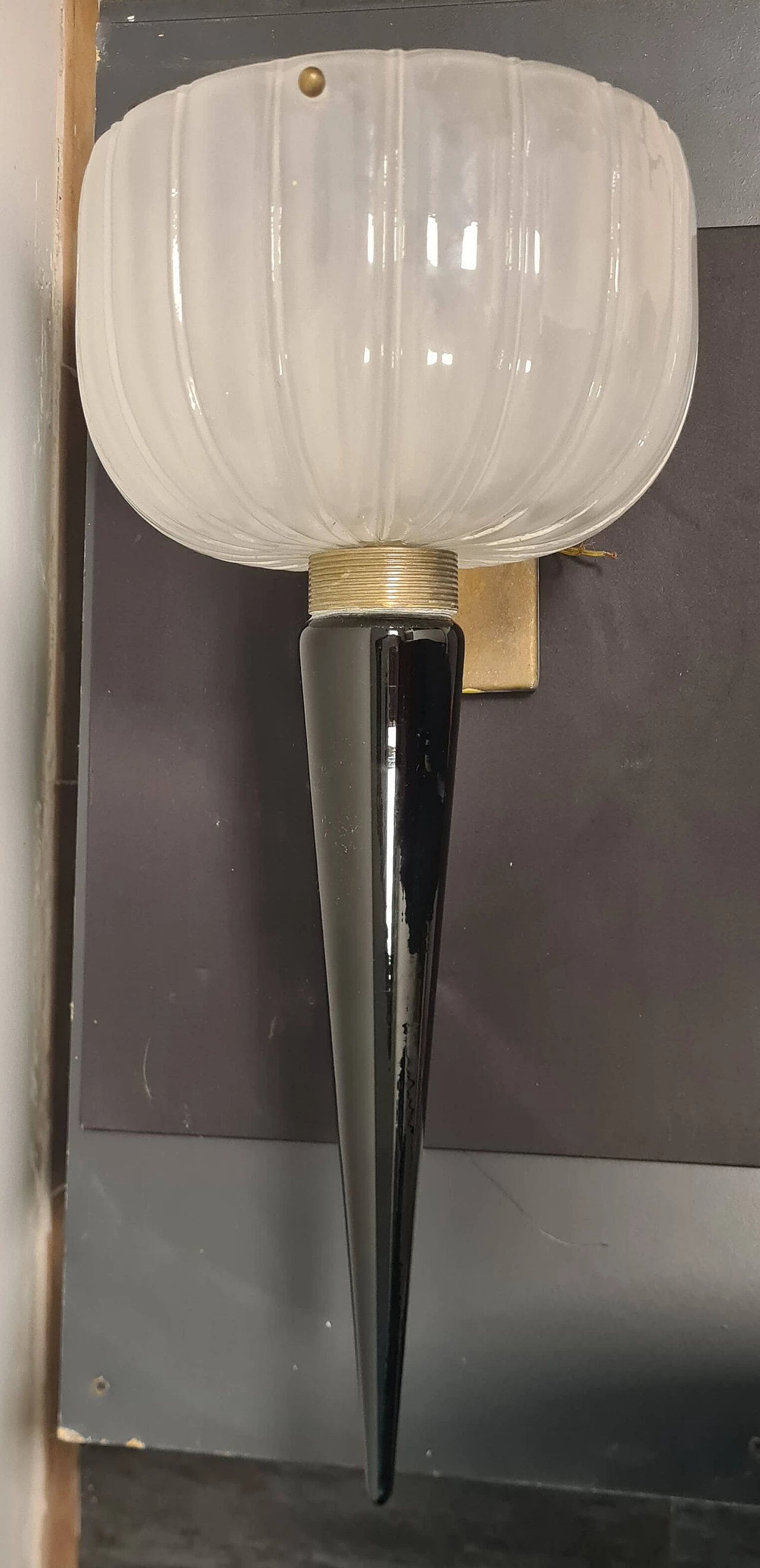 Applique a torcia Art Deco attribuite a Barovier e Toso, anni '30 2