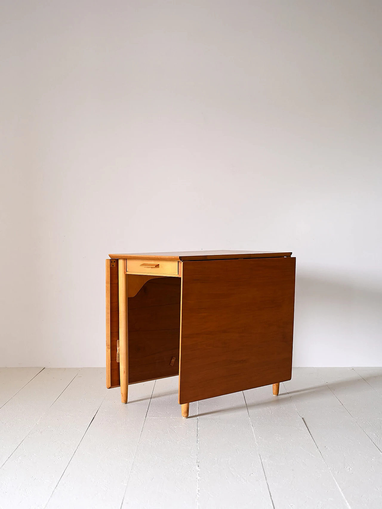 Scandinavian teak and birch extendable table, 1960s 8
