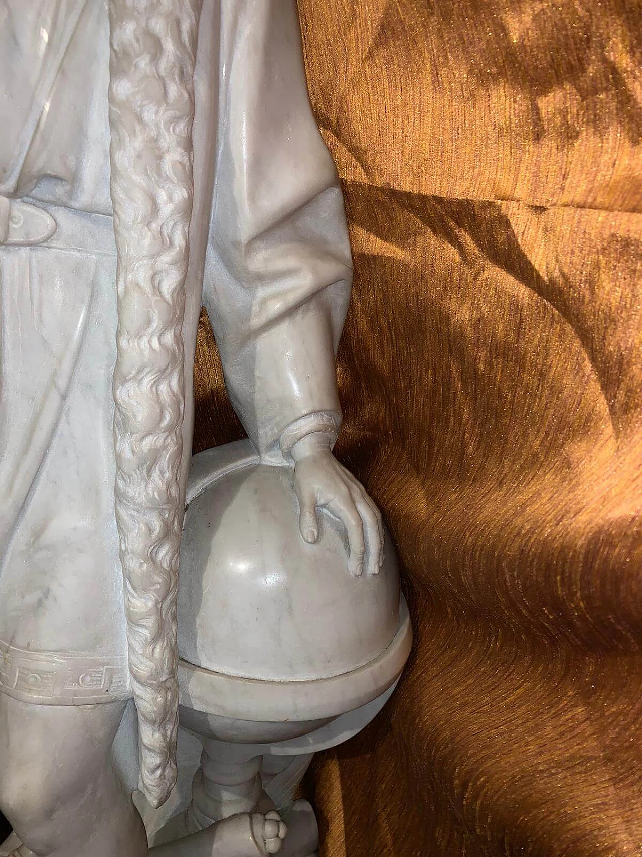 Scultura in marmo raffigurante Cristoforo Colombo, inizio '900 2