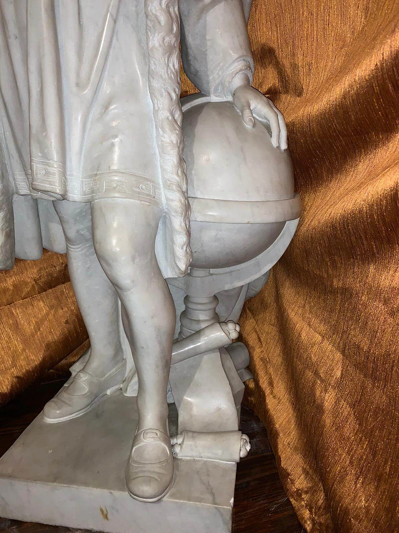 Scultura in marmo raffigurante Cristoforo Colombo, inizio '900 8