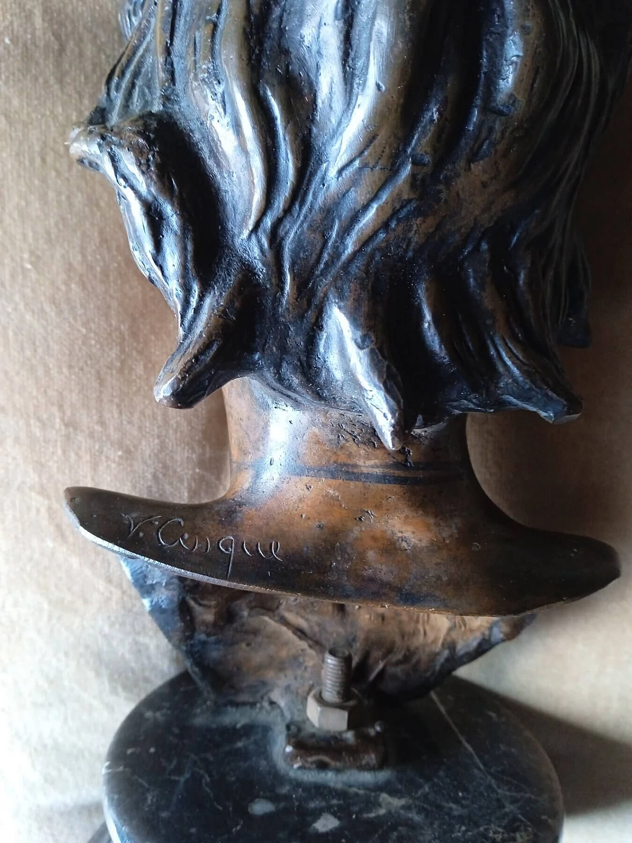 Vincenzo Cinque, busto in bronzo con base in marmo, inizio '900 8