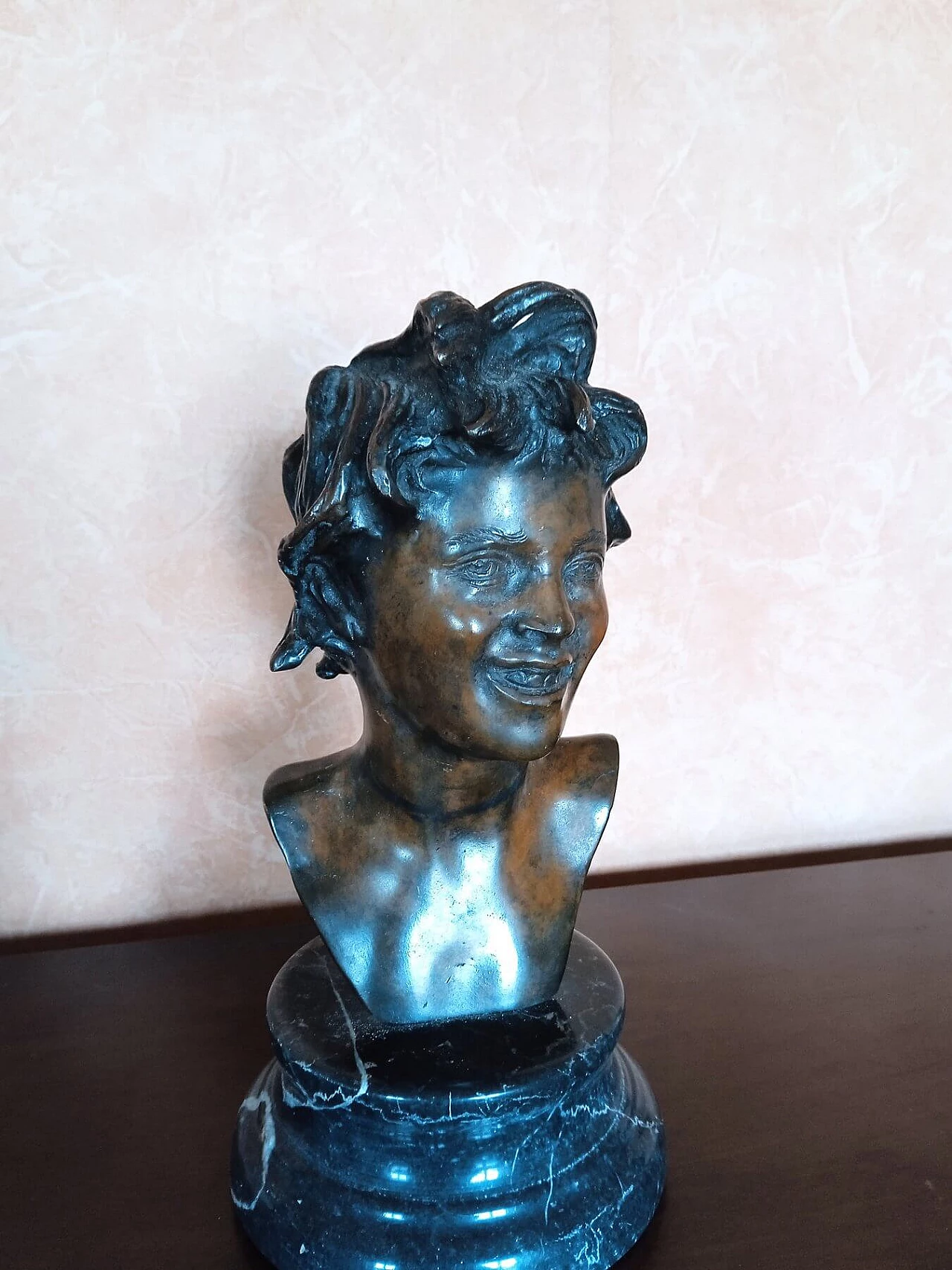Vincenzo Cinque, busto in bronzo con base in marmo, inizio '900 10