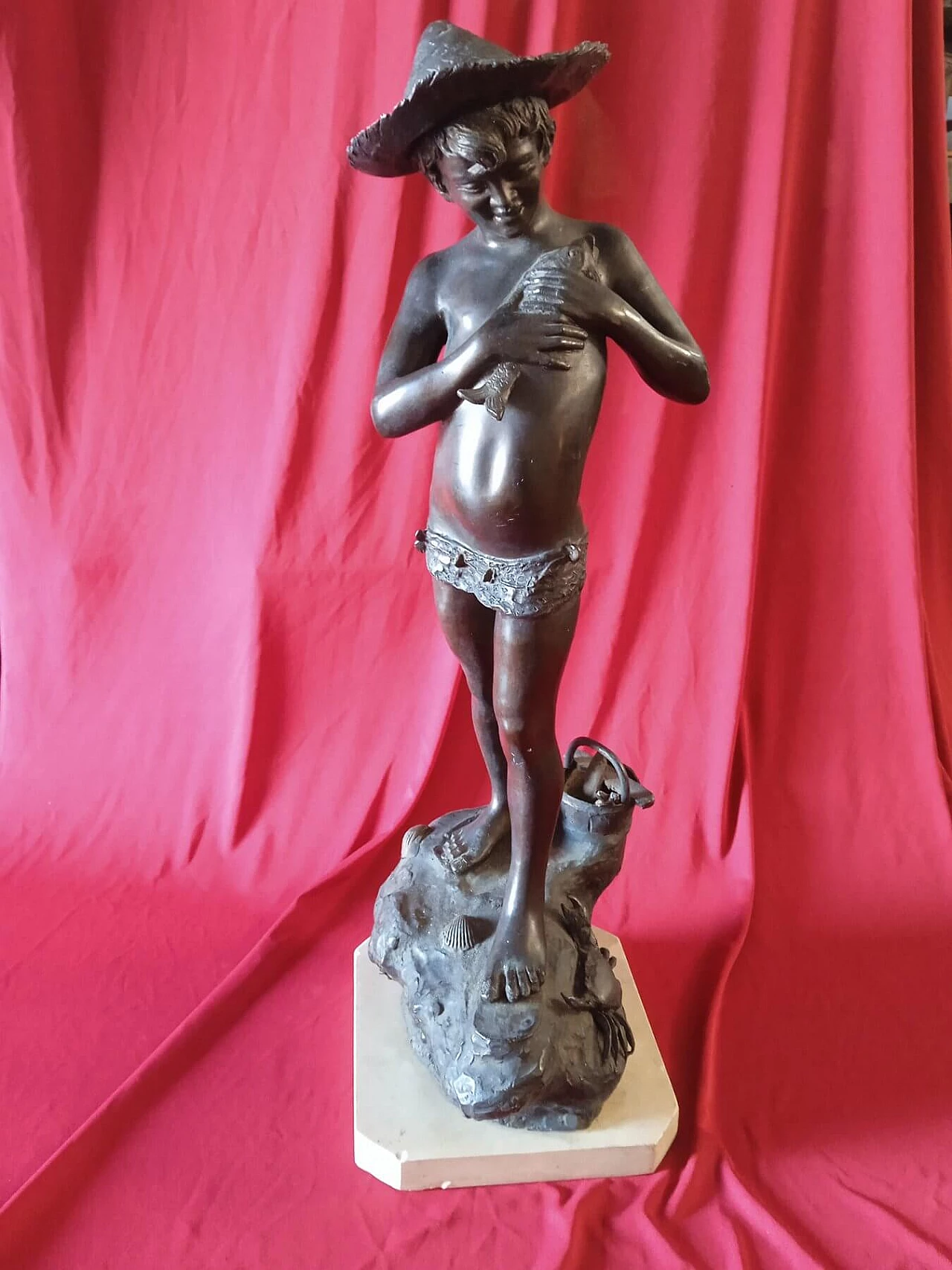 Giovanni Varlese, scultura in bronzo con base in marmo, inizio '900 1