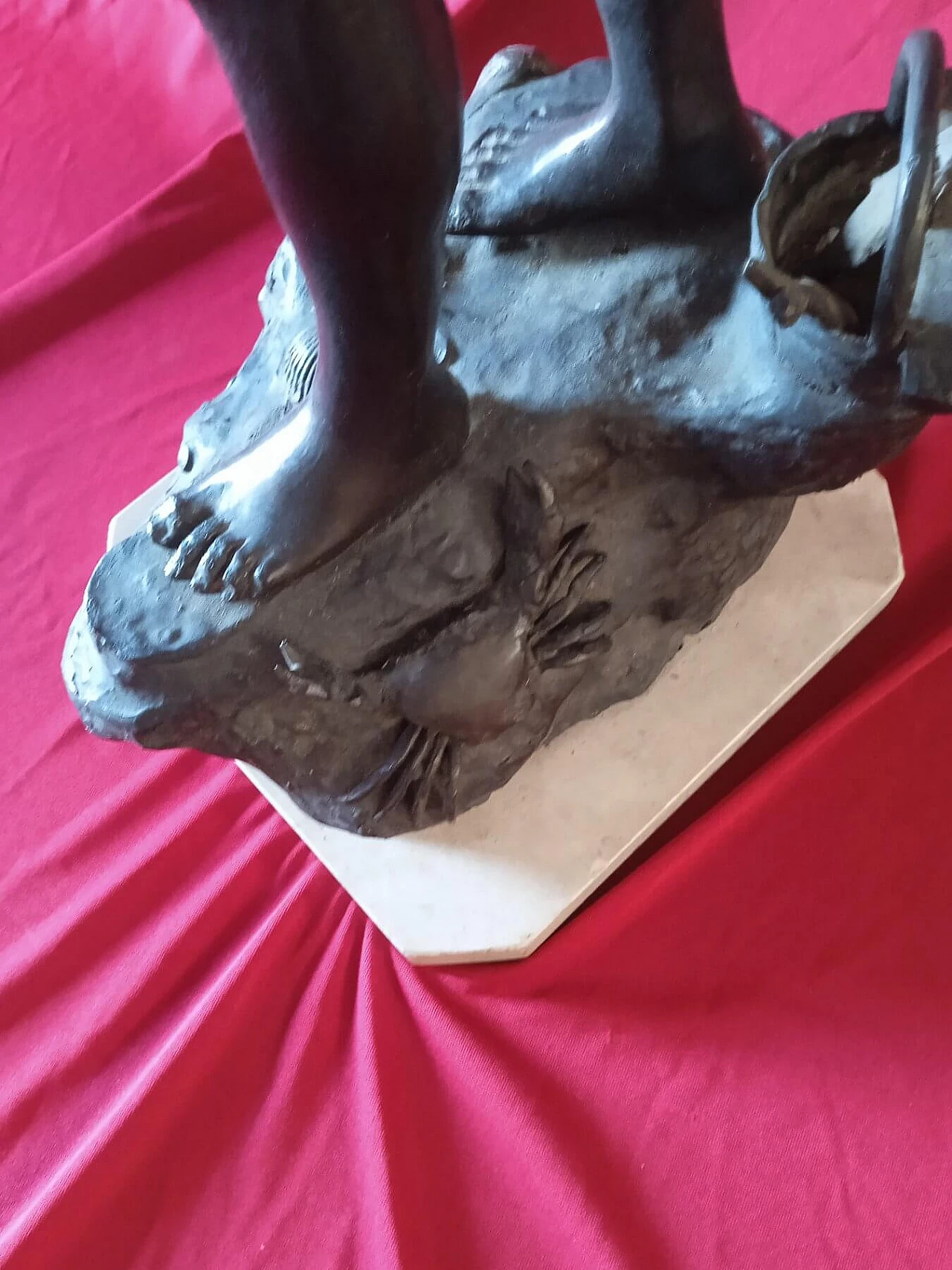 Giovanni Varlese, scultura in bronzo con base in marmo, inizio '900 4