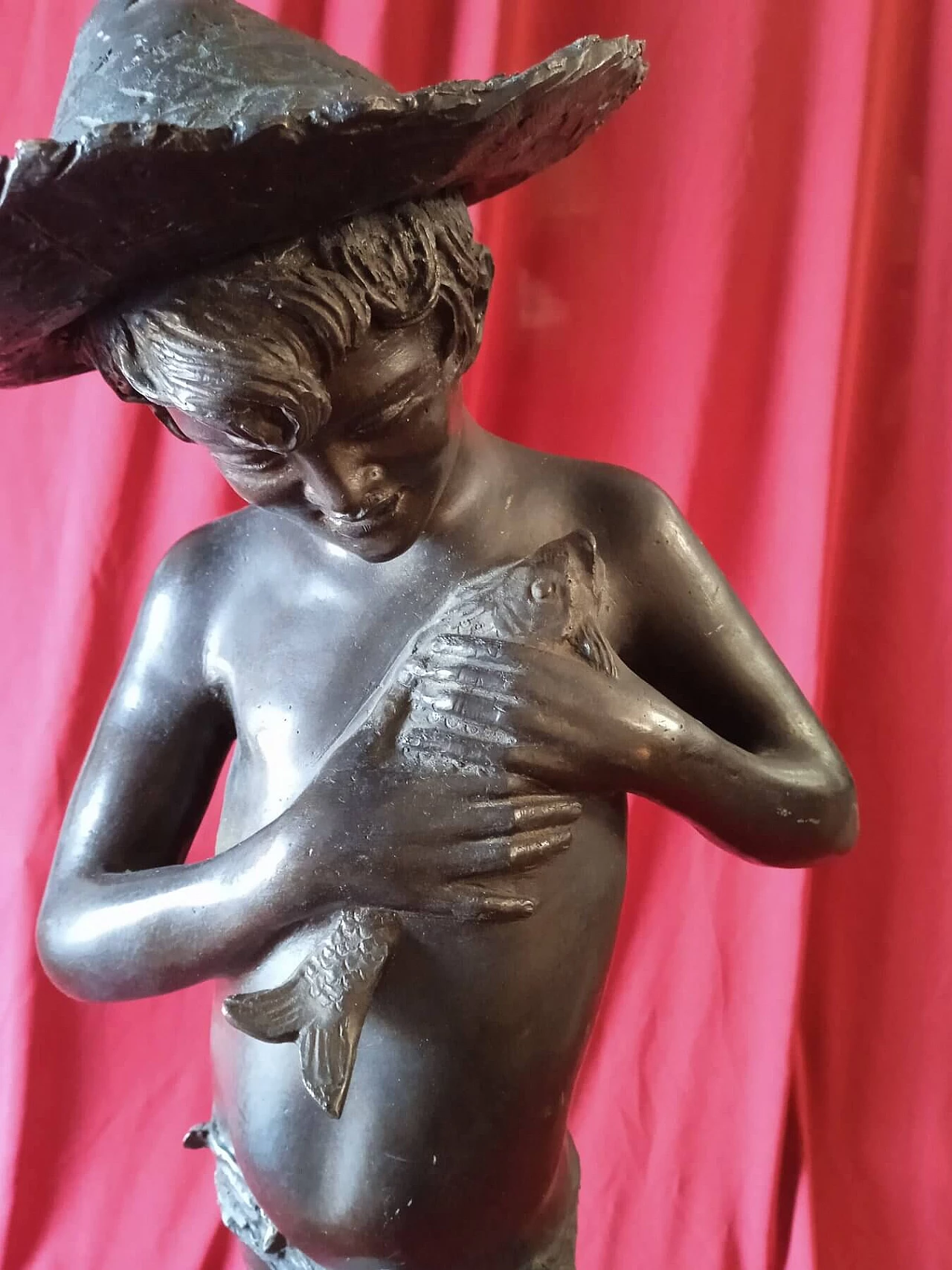 Giovanni Varlese, scultura in bronzo con base in marmo, inizio '900 5