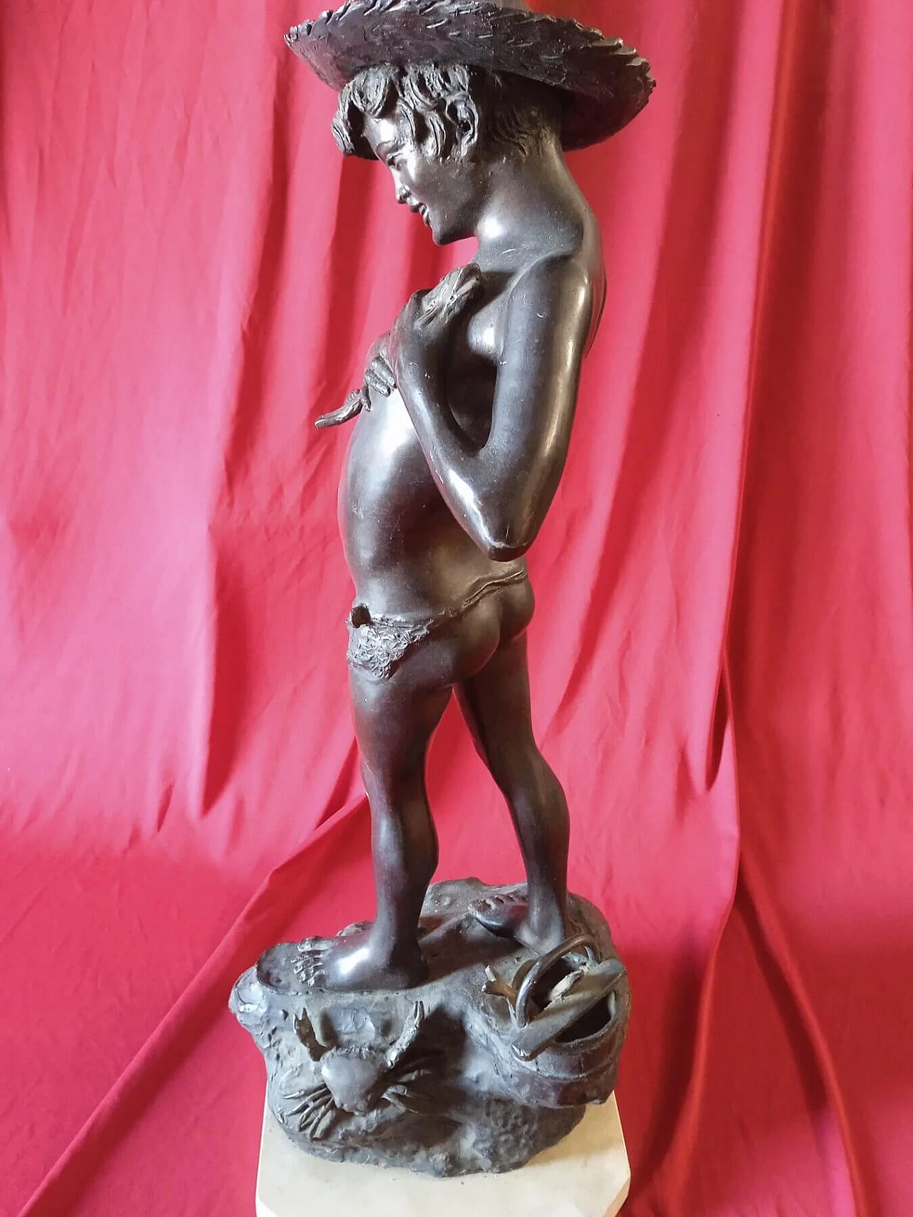 Giovanni Varlese, scultura in bronzo con base in marmo, inizio '900 7