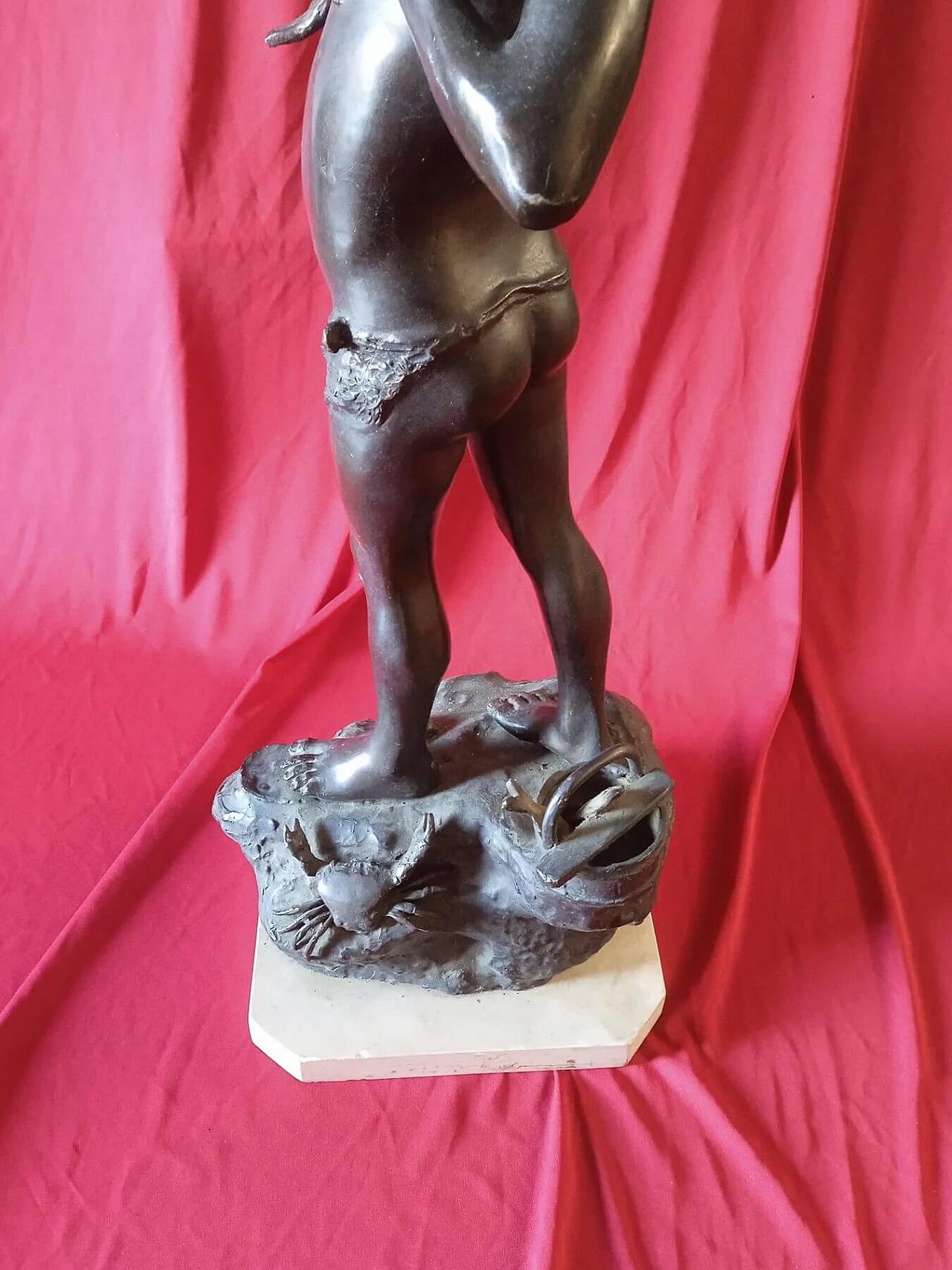 Giovanni Varlese, scultura in bronzo con base in marmo, inizio '900 8