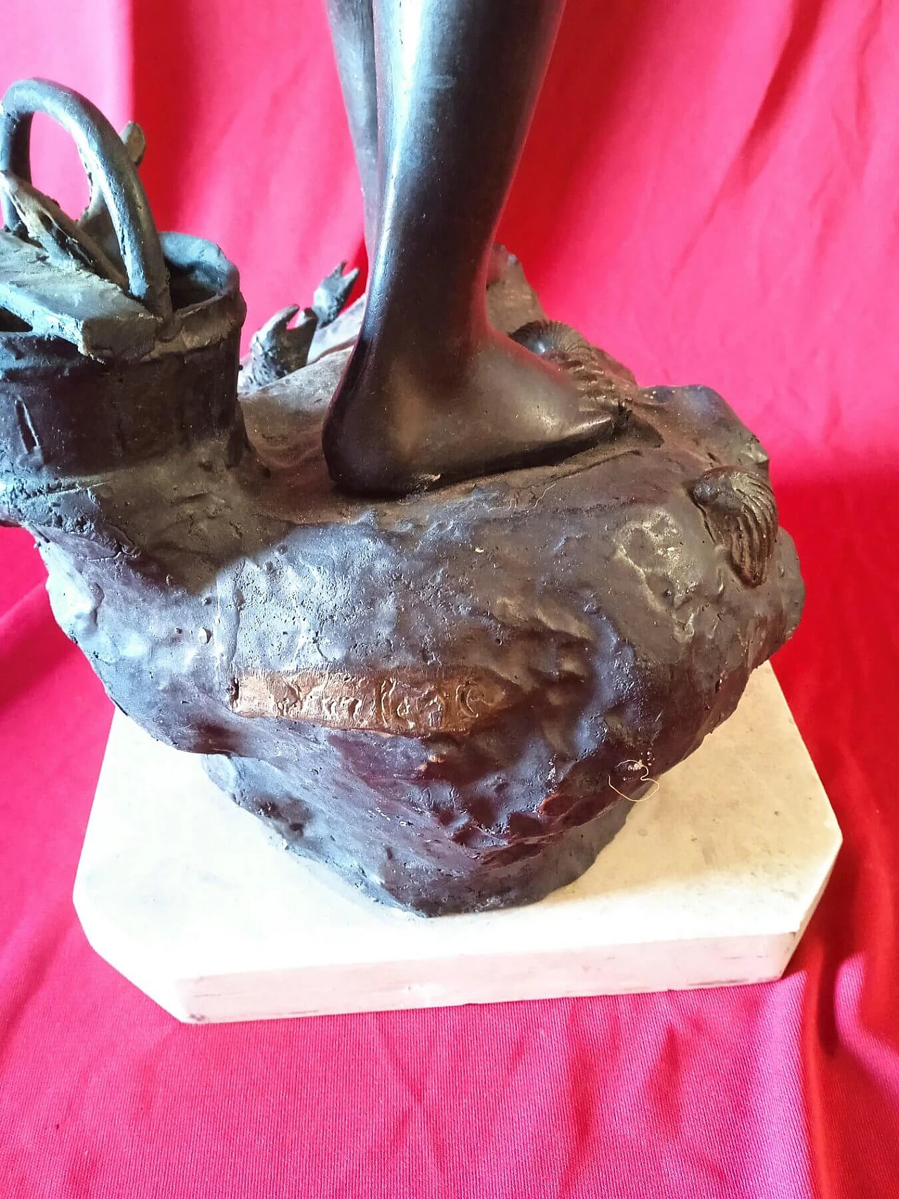 Giovanni Varlese, scultura in bronzo con base in marmo, inizio '900 11