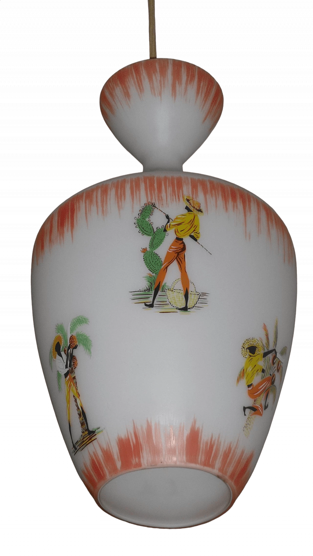 Decorated glass chandelier, 1960s 4