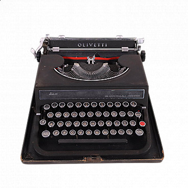Metal typewriter with case by Olivetti, 1960s