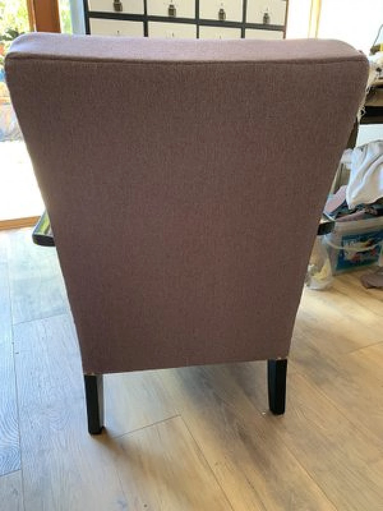 Poltrona Art Déco ungherese in legno e tessuto viola, anni '20 6