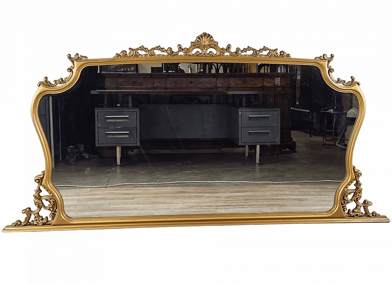 Specchiera in legno dorato, anni '60 15