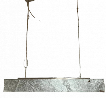 Lampada a sospensione in vetro di Murano e metallo di La Luce, anni '90