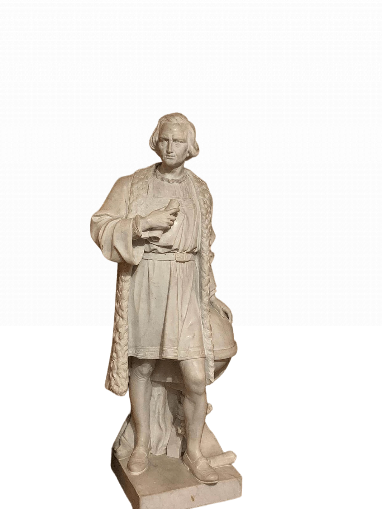 Scultura in marmo raffigurante Cristoforo Colombo, inizio '900 9