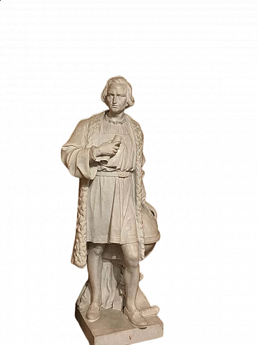 Scultura in marmo raffigurante Cristoforo Colombo, inizio '900