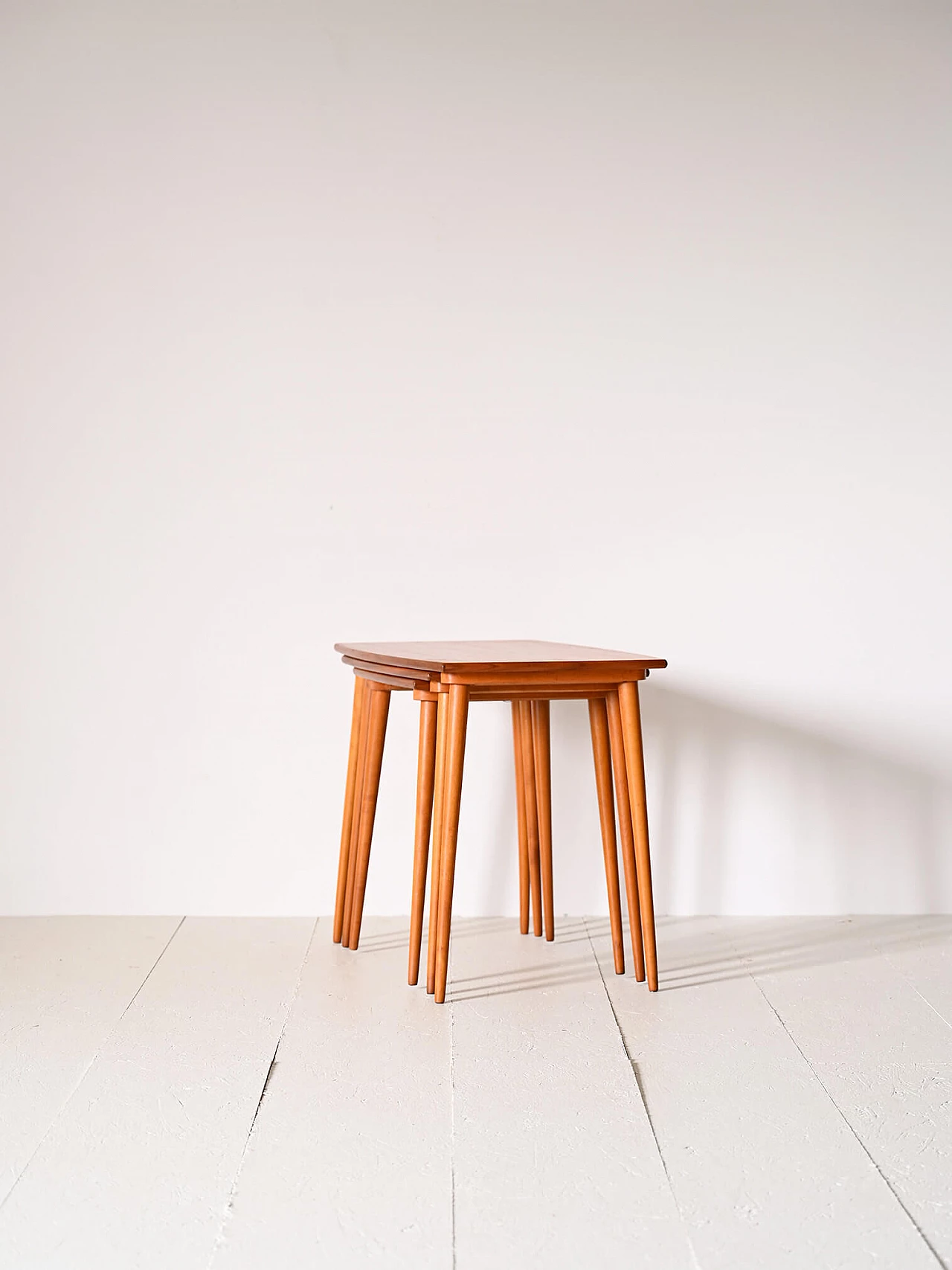 3 Scandinavian nesting tables in teak and oak, 1960s 4
