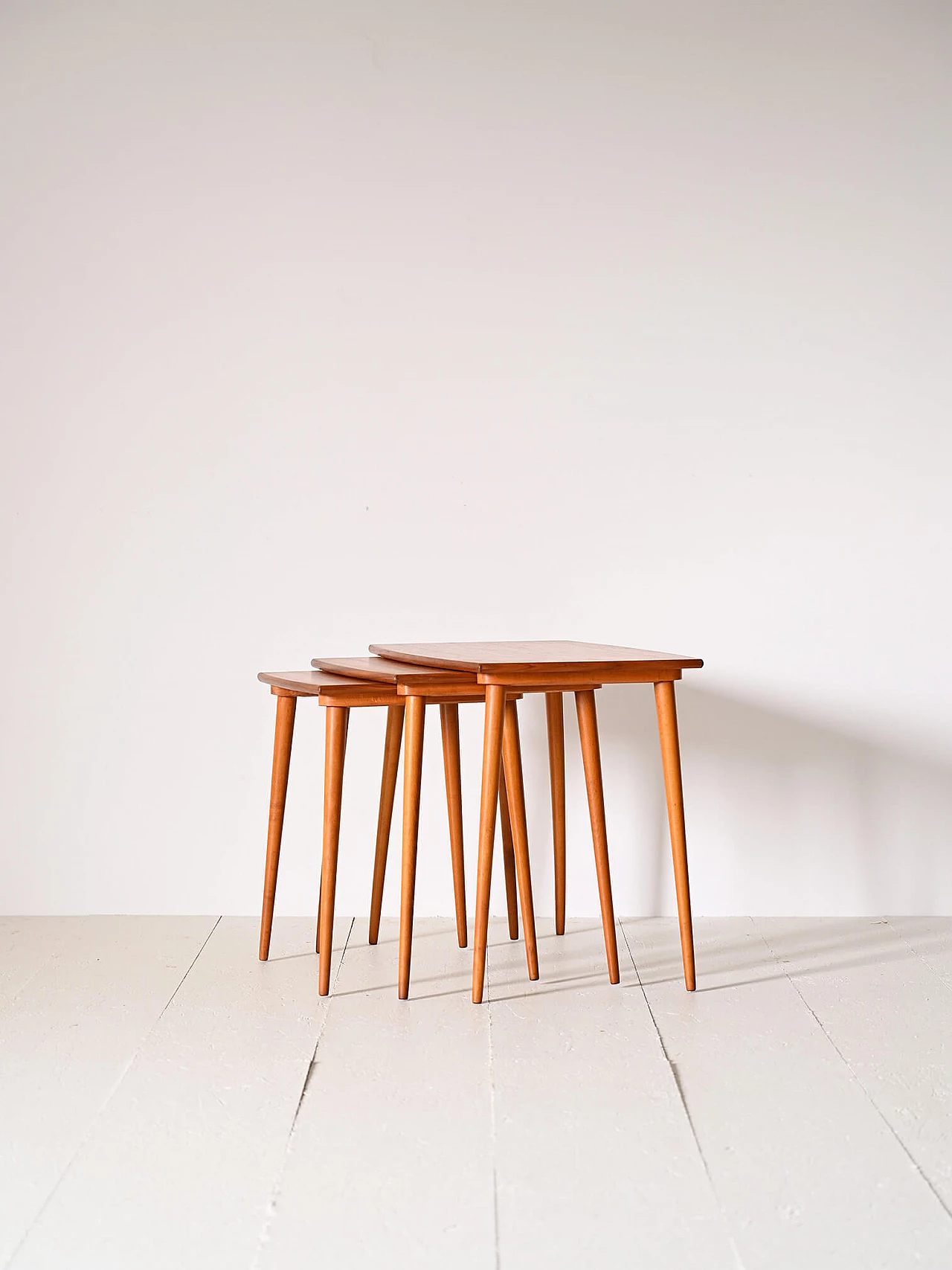 3 Scandinavian nesting tables in teak and oak, 1960s 5