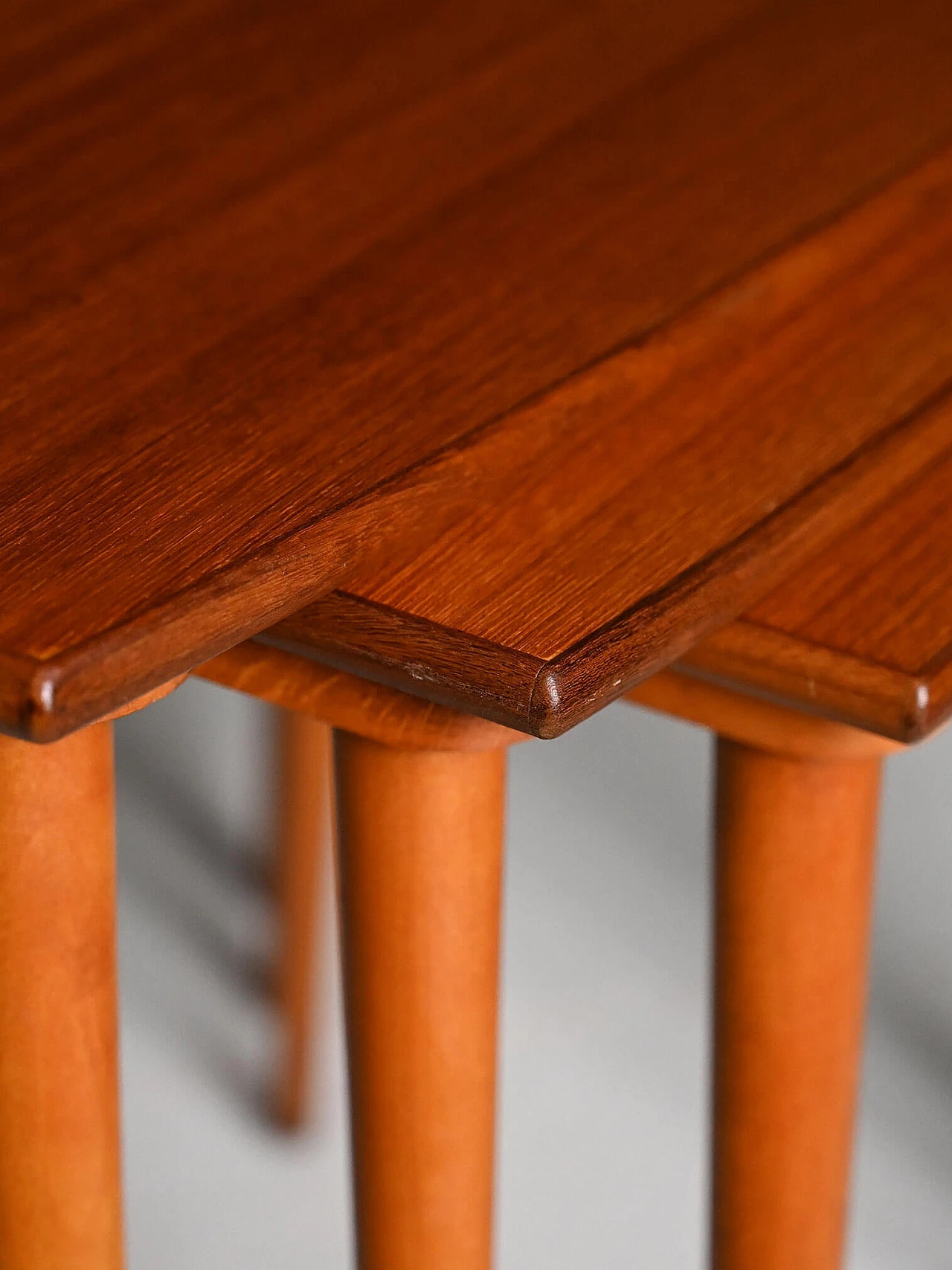 3 Scandinavian nesting tables in teak and oak, 1960s 8