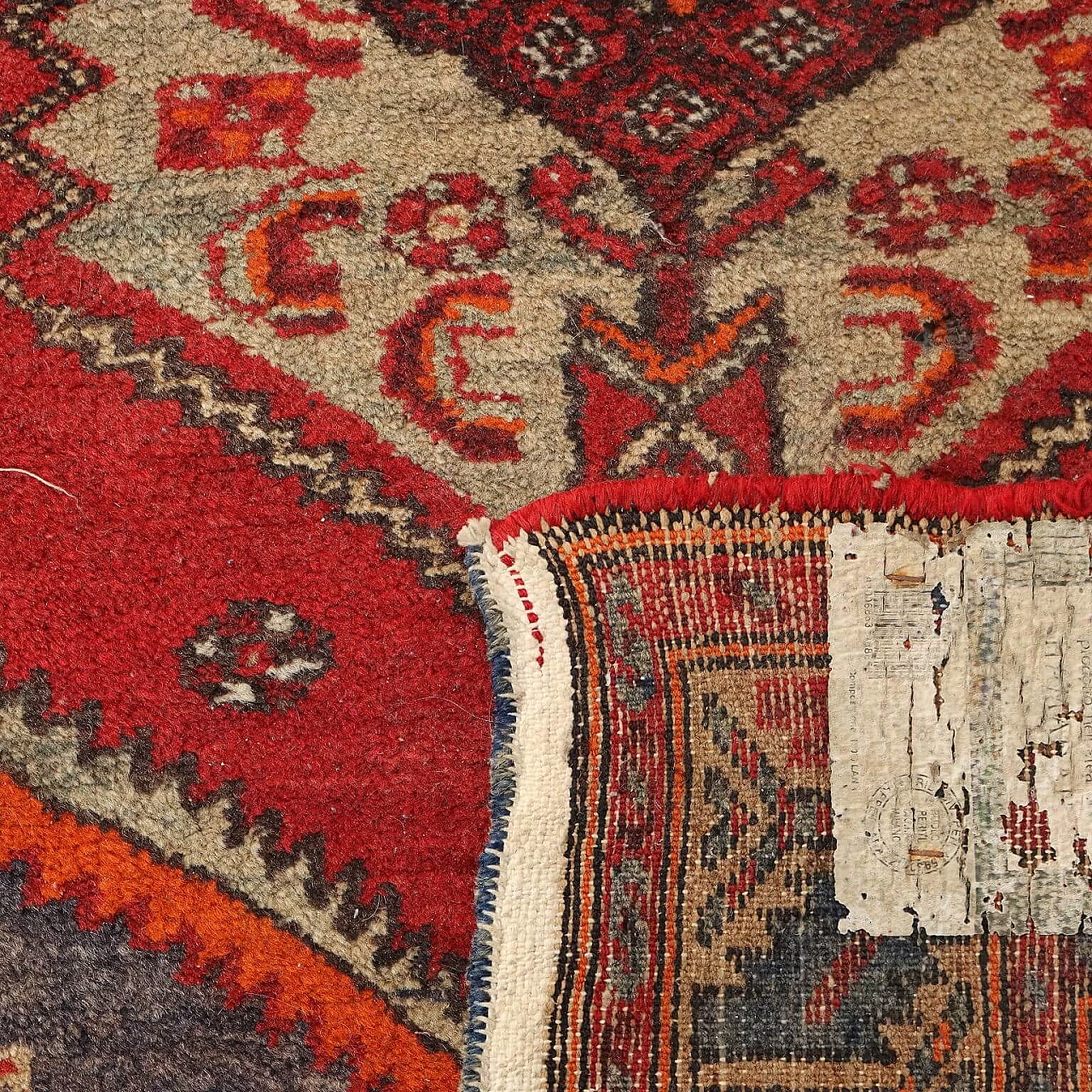 Iranian Mosul rug in cotton and wool 9