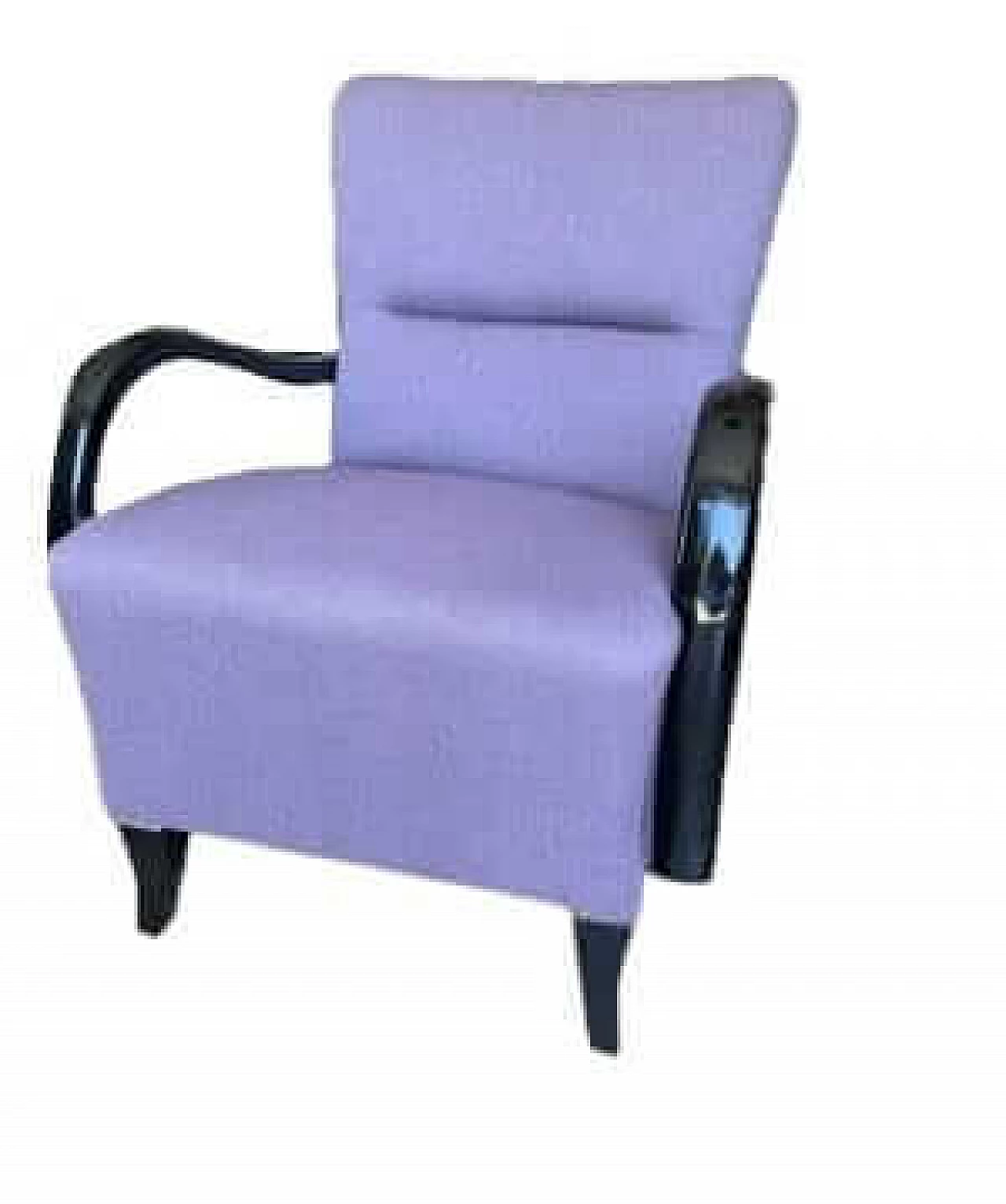 Poltrona Art Déco ungherese in legno e tessuto viola, anni '20 7