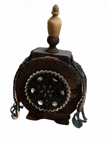 Fiaschetta ungherese in legno e pelle