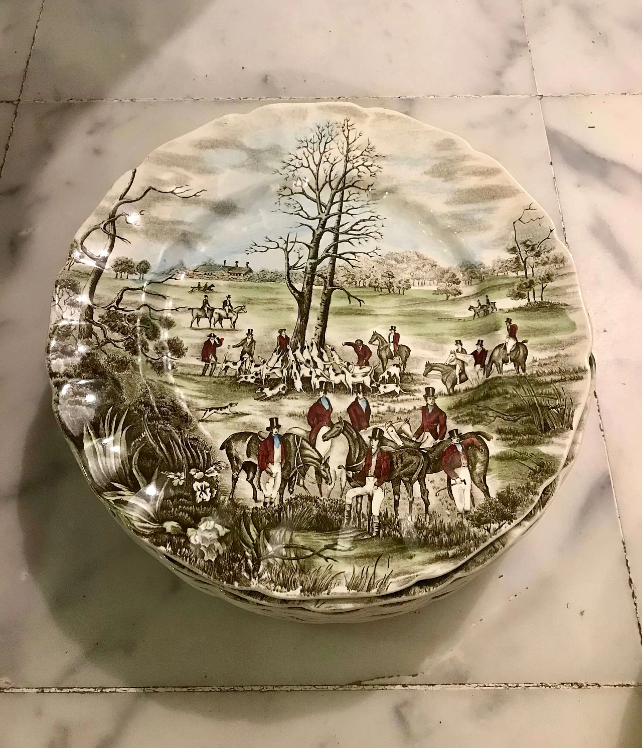 12 Piatti in ceramica inglese di Johnson Brothers Hanley Ltd, anni '40 3