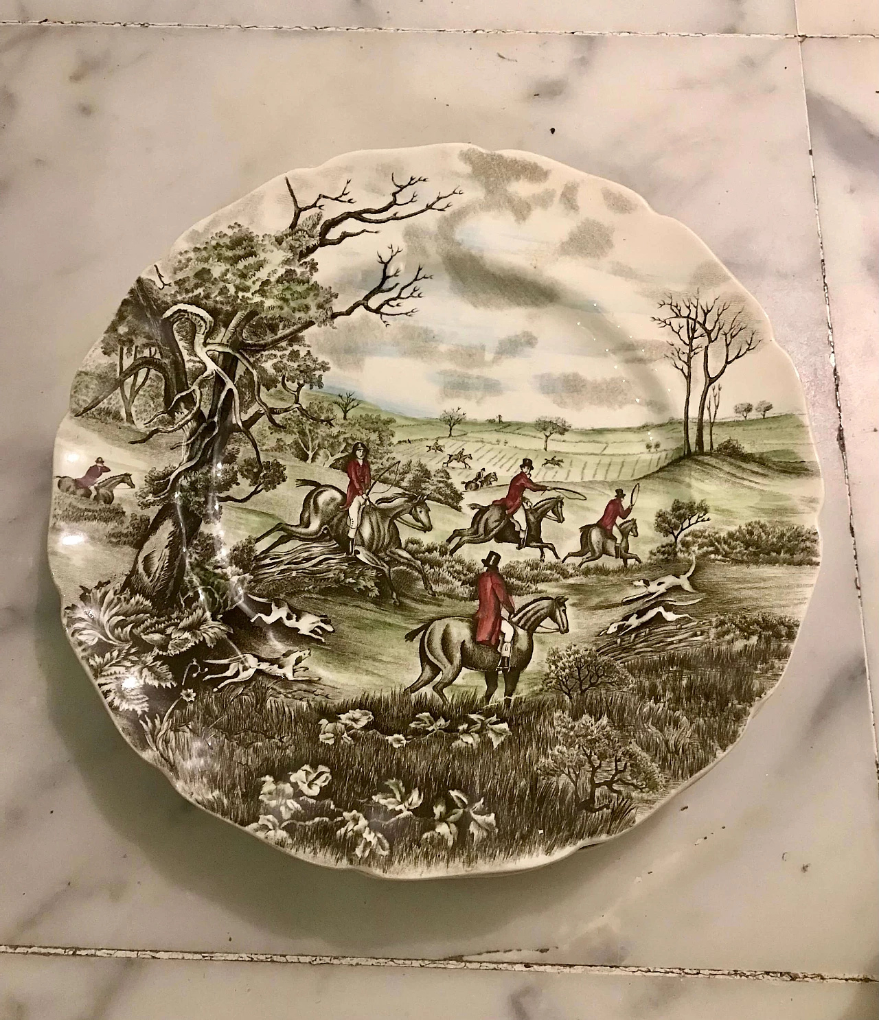 12 Piatti in ceramica inglese di Johnson Brothers Hanley Ltd, anni '40 5