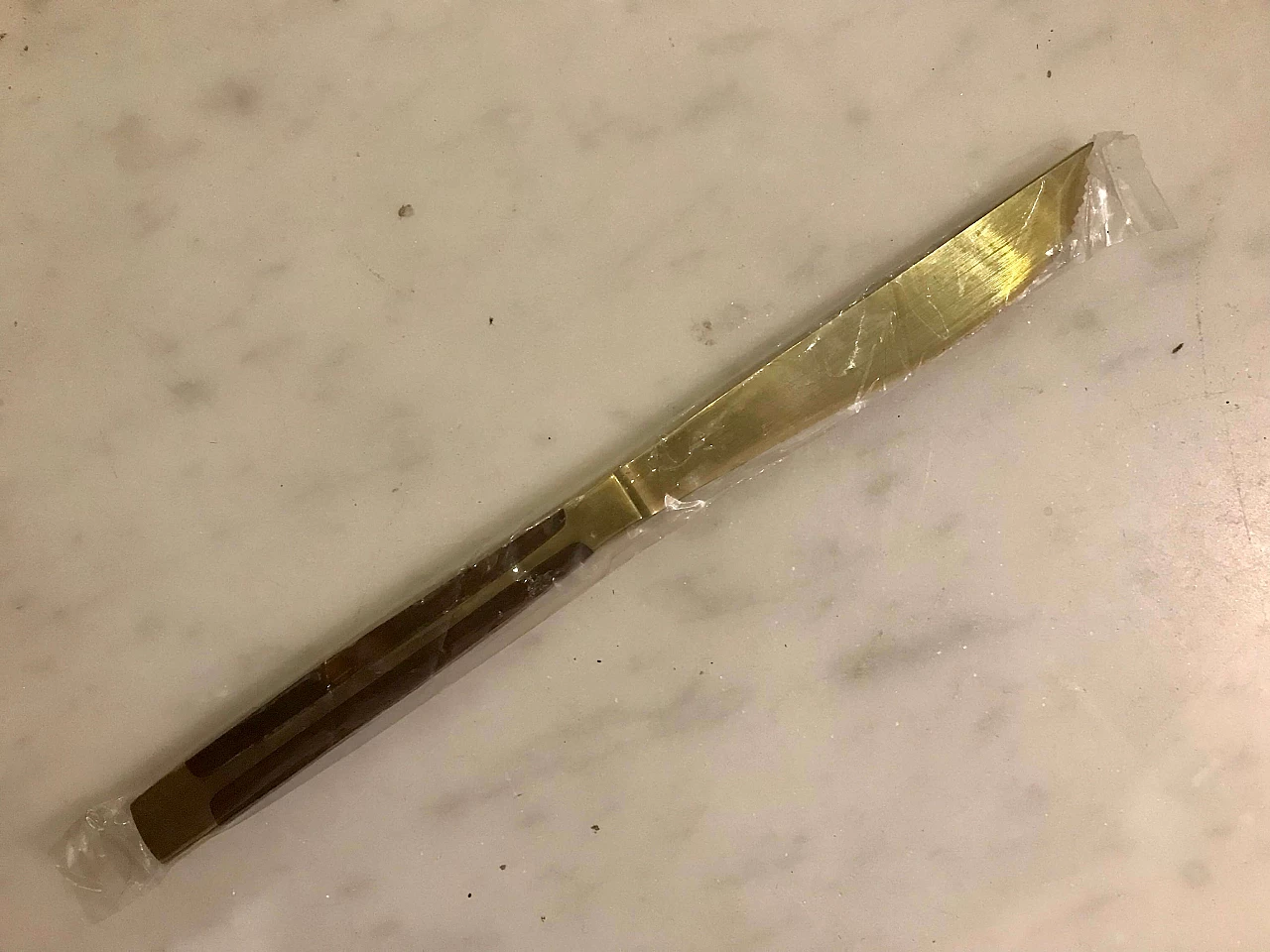 Brass-plated steel and teak cutlery set in wooden case, 1950s 14