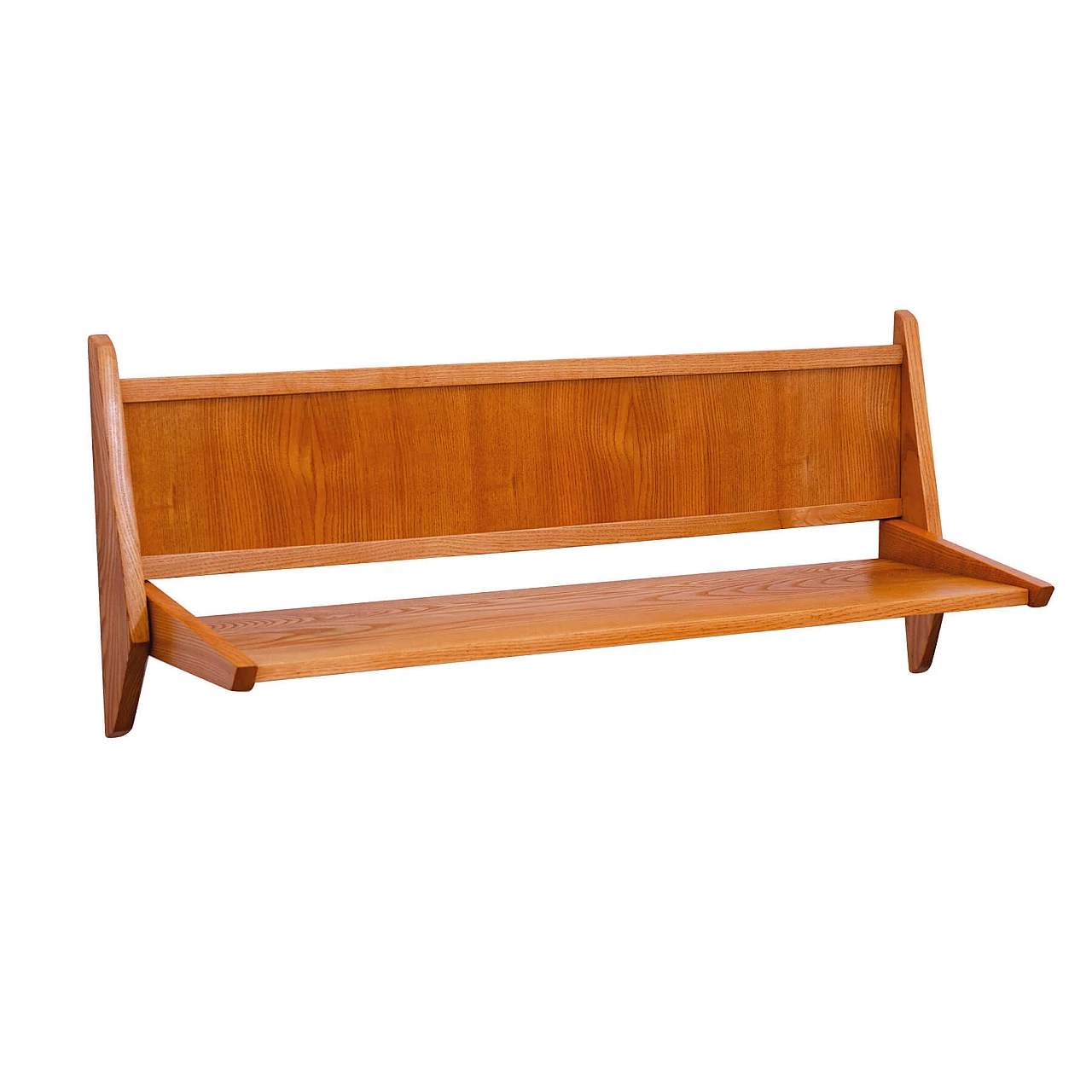 Wall beech wood shelf by Uluv, 1960s 1