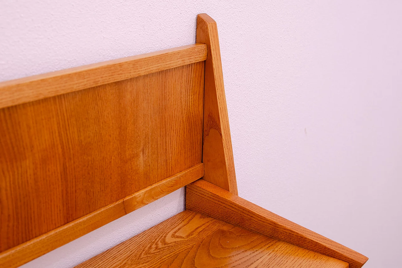 Wall beech wood shelf by Uluv, 1960s 6