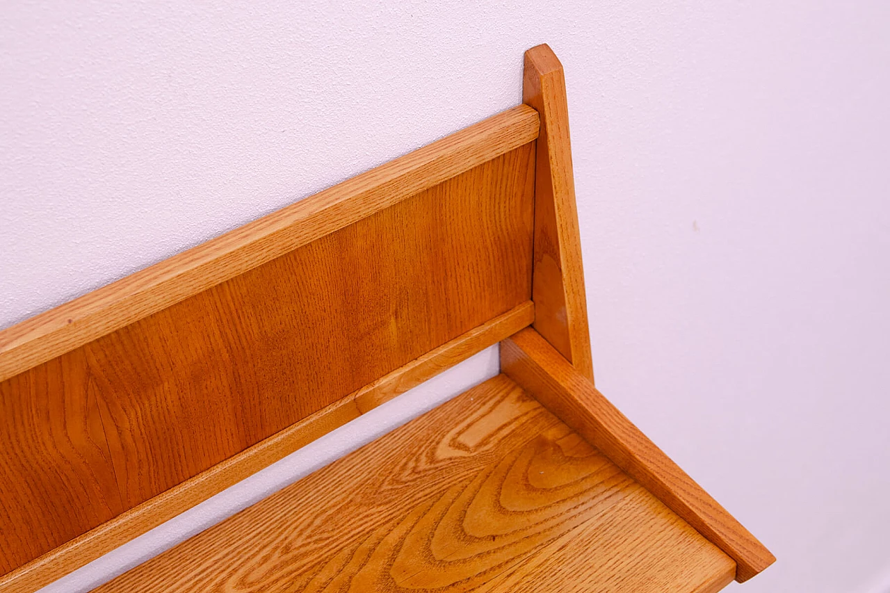 Wall beech wood shelf by Uluv, 1960s 7