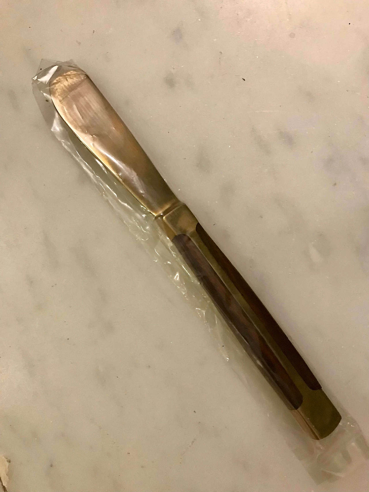 Brass-plated steel and teak cutlery set in wooden case, 1950s 18