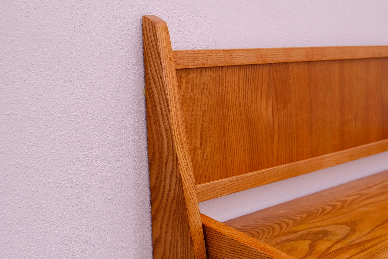 Wall beech wood shelf by Uluv, 1960s 8