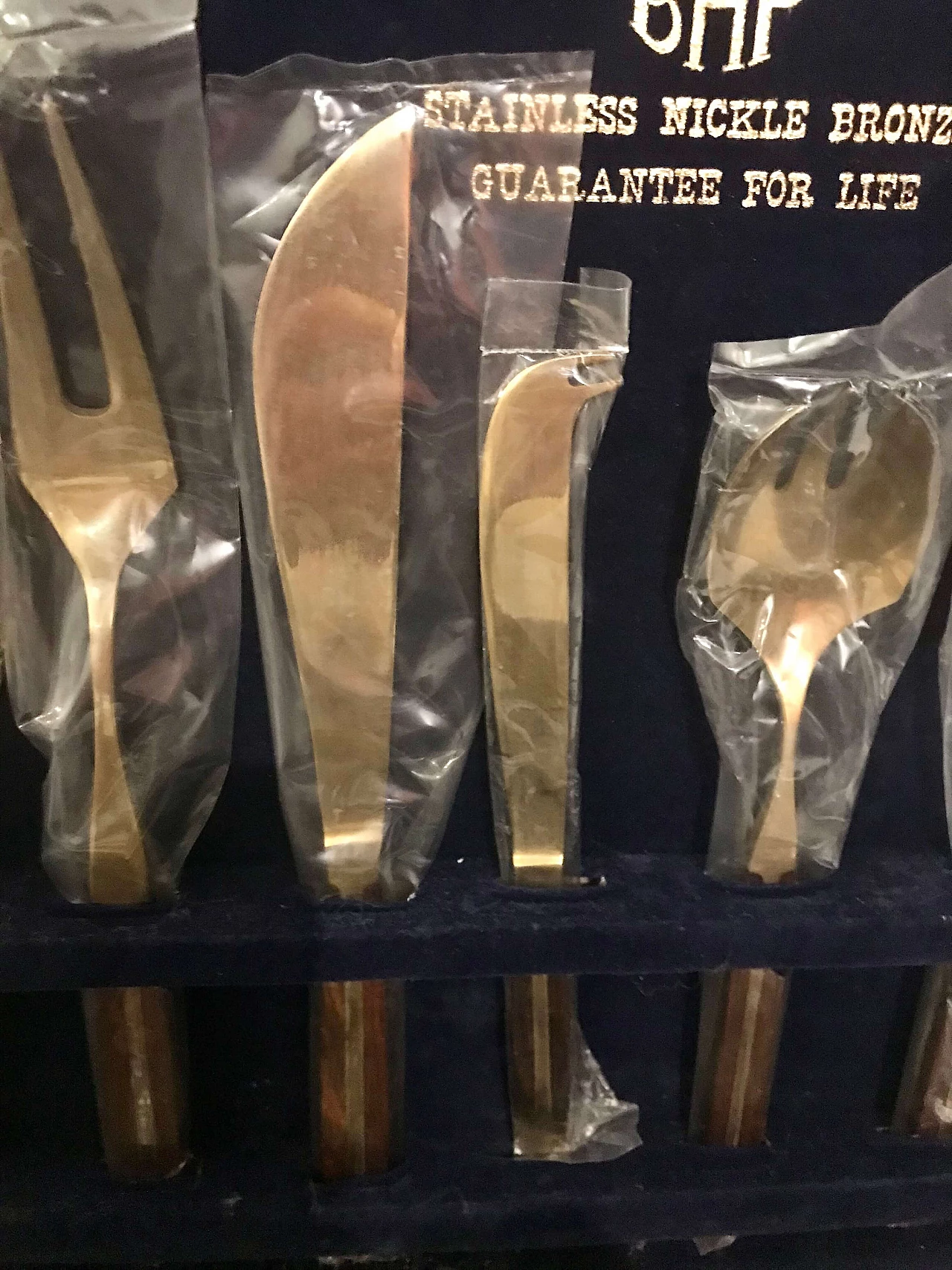 Brass-plated steel and teak cutlery set in wooden case, 1950s 21