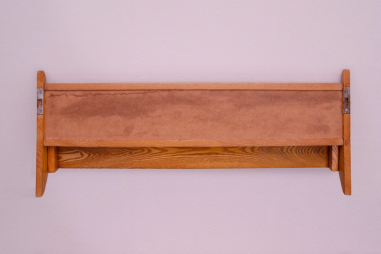 Wall beech wood shelf by Uluv, 1960s 13